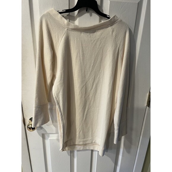 Free People Beach Sweatshirt Womens Sz XS Terry Tunic Side Slit Minimal Coastal - Picture 6 of 8